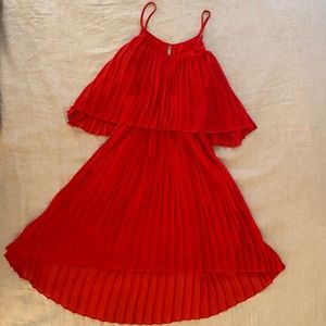 Red Pleated Dress